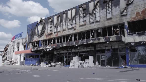 War in Ukraine Destroyed Shopping Center in Bucha