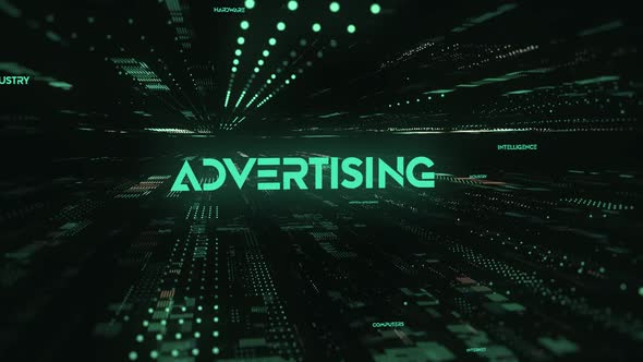 Sci Fi Digital Data Word Advertising