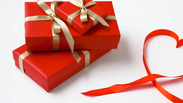 Gifts Wrapped Into Red Paper for Valentines Day 21