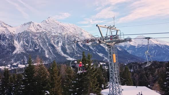 Ski Lift Taking You Up The Hill