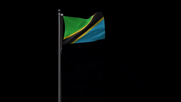 Tanzania Flag With Alpha 2K