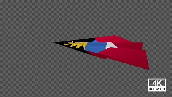 Paper Airplane Of Antigua And Barbuda Flag V2