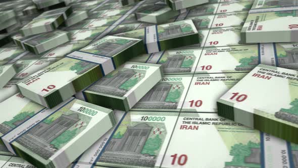 Iranian Rial money banknote pack loop