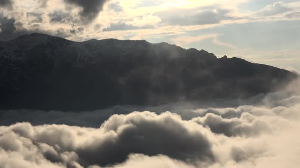 High Mountain Ambiance Above the Clouds in The Afternoon