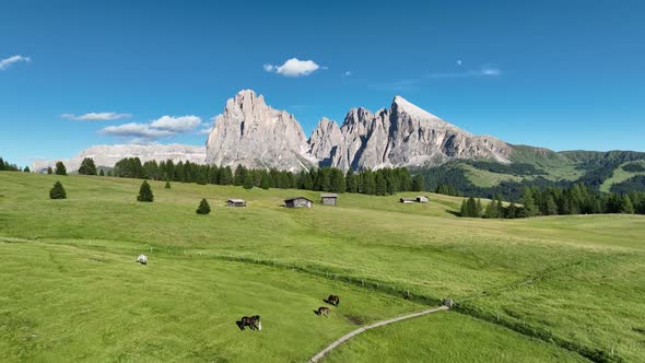 Beautiful summer day in the Dolomites mountains