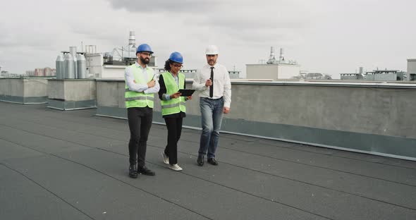 On the Rooftop of Modern Building Construction