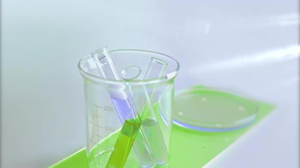 Colored Chemical Samples In The Test Tubes