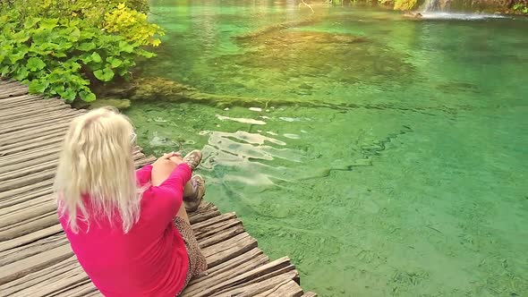 Woman in Plitvice Lakes National Park