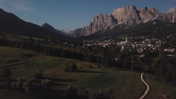 View of the Dolomites Mountains