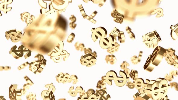 Gold america money symbols endless animation.