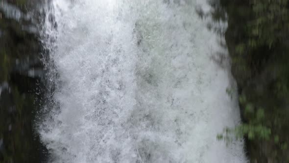 Slow Motion Waterfall Water Falls Down Steep Slope
