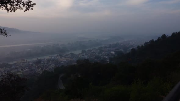 Time Lapse View of Haridwar Along with River Ganges.