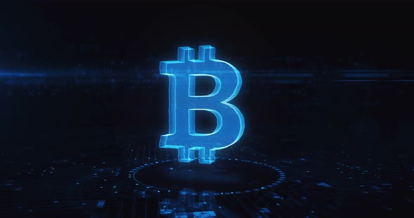 Bitcoin blockchain crypto currency symbol cyber concept