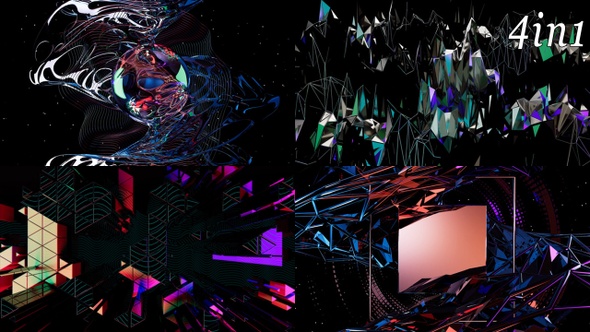 Glitch Reflexion - VJ Loop Pack (4in1)