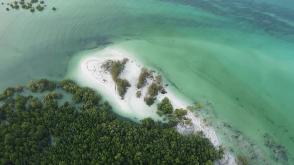 Aerial View of the Ocean Near the Coast of Zanzibar Tanzania