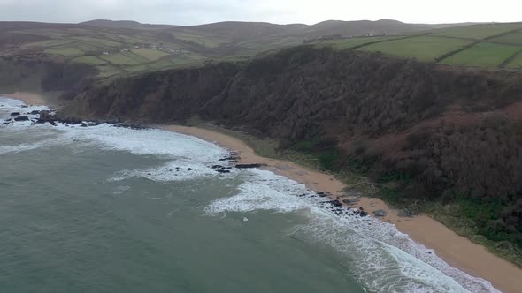 Aerial View of Kinnagoe Bay in County Donegal, Ireland