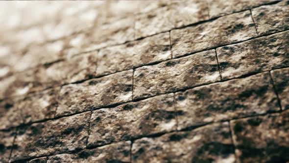 Closeup animation of the old bricked wall facade. Brownish color. Loopable. HD
