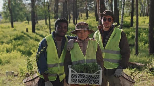 Portrait of Eco Volunteers in Woods