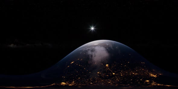 VR 360 Earth and Sun From Space alt