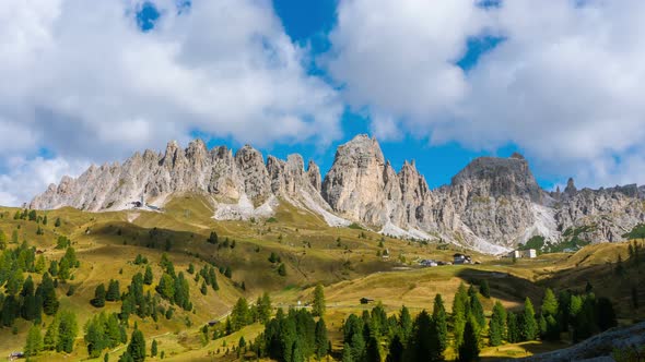 Time Lapse of Dolomites Italy Pizes De Cir Ridge