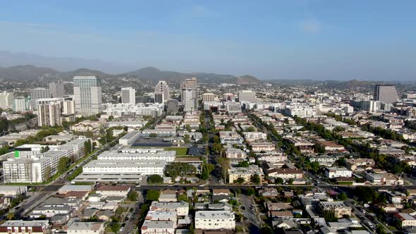 Aerial View of Downtown Glendale, City in Los Angeles 