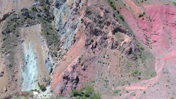 Colorful Mine Lode on Soil Surface in Mountains