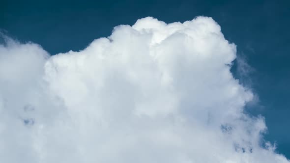 Timelapse of White Puffy Cumulus Clouds Forming on Summer Blue Sky