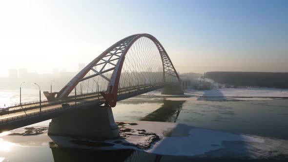 Pouring Sunlight Over the Bases of the Bridge