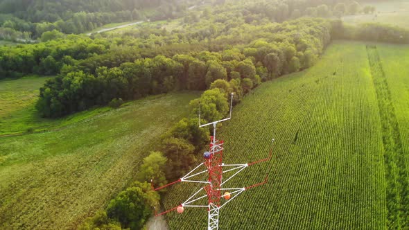 Slow aerial shot Eddy Covariance Tower