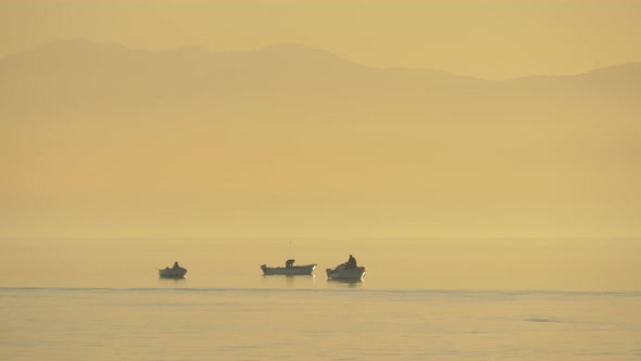 Boats floating in a gulf