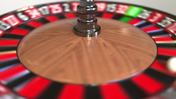 Casino Roulette Wheel Ball Hits 22 Twenty-two Black alt