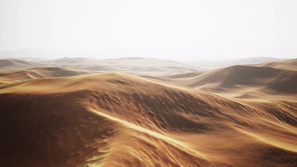 Sand Dunes at Sunset in Sahara Desert in Morocco