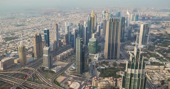 Dubai time lapse at sunset