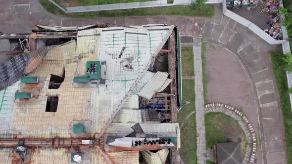 War in Ukraine  Destroyed Building in Stoyanka Bucha District