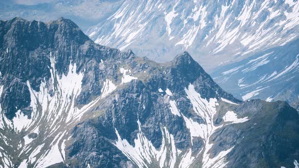 Aerial View Landscape of Mountais with Snow Covered