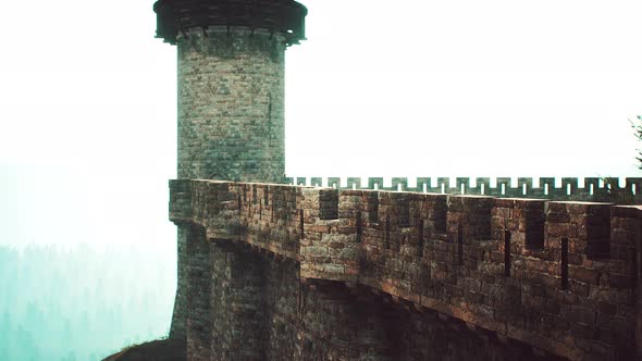 Old Castle Walls at the Sunset