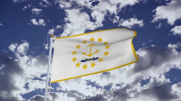 Rhode Island Flag With Sky