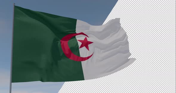 flag Algeria patriotism national freedom, seamless loop, alpha channel