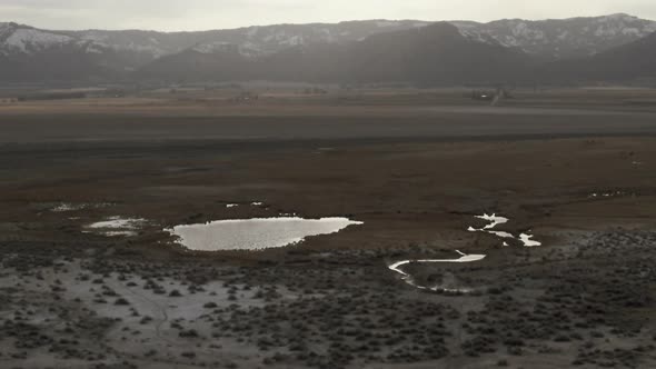 Natural Volcanic Thermal Hot Springs on Desert