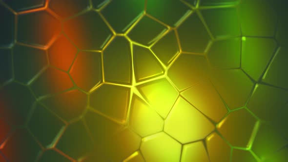 Futuristic Abstract Hexagonal Grid Background Colorful Rotating Surface