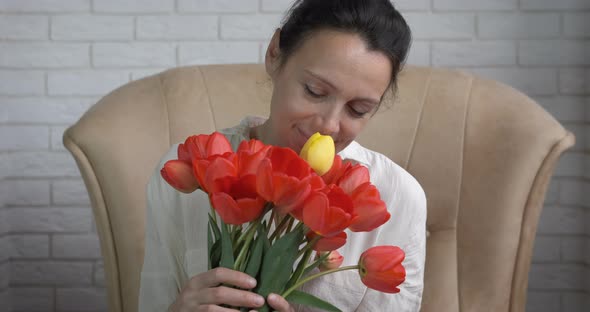 Adult Woman with Flowers