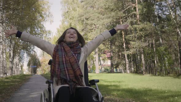 Woman in wheelchair outdoor