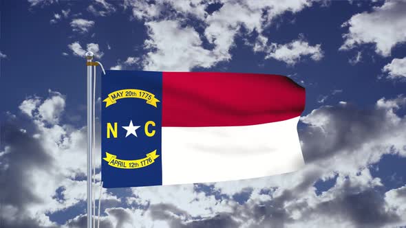 North Carolina Flag Waving 4k