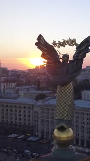 Monument on Independence Square in Kyiv Ukraine