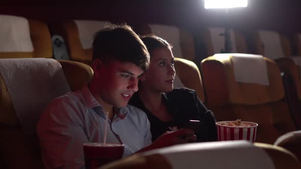 People Audience Watching Movie in Cinema Theater