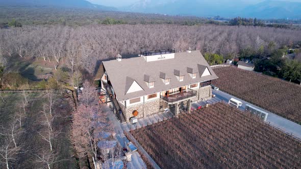 Winery at Santiago Chile. Tourism landmark of travel destination.