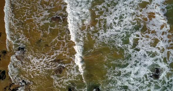 Aerial view of beach, Gijon, Asturias, Spain