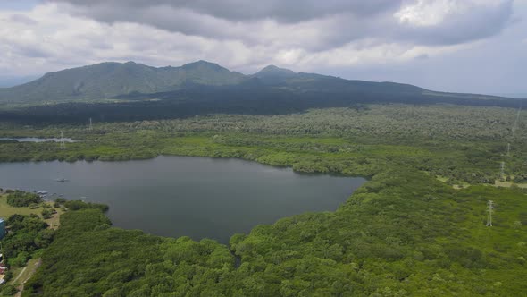 Aerial view of West Bali National Park in Indonesia