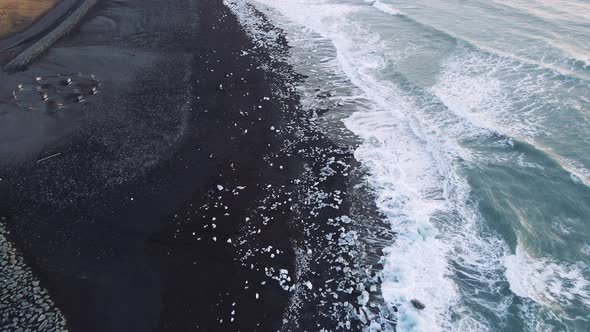 Drone Over Shore and Diamond Beach