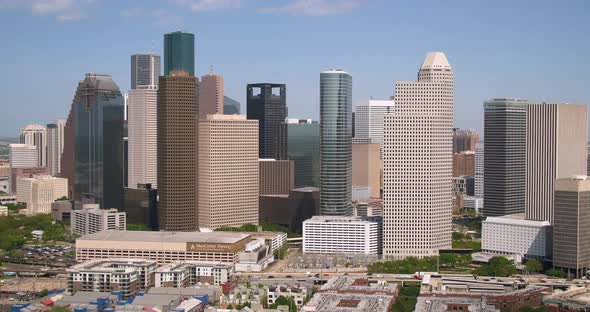 Aerial of the downtown Houston